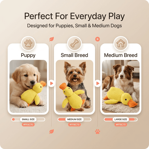 Pawsiva QuackBuddy™ Best Calming Squeaky Duck Dog Toy for Anxious Dogs - Pawsiva