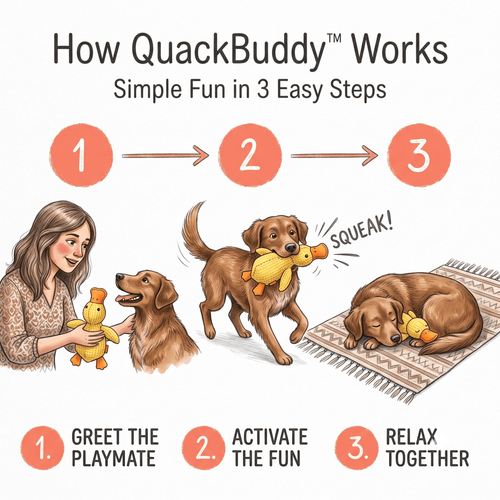 Pawsiva QuackBuddy™ Best Calming Squeaky Duck Dog Toy for Anxious Dogs - Pawsiva