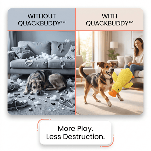 Pawsiva QuackBuddy™ Best Calming Squeaky Duck Dog Toy for Anxious Dogs - Pawsiva