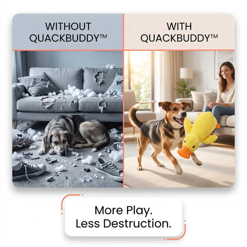 Pawsiva QuackBuddy™ Best Calming Squeaky Duck Dog Toy for Anxious Dogs - Pawsiva